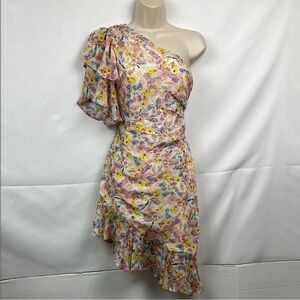 Clayton Floral One-Shoulder Dress